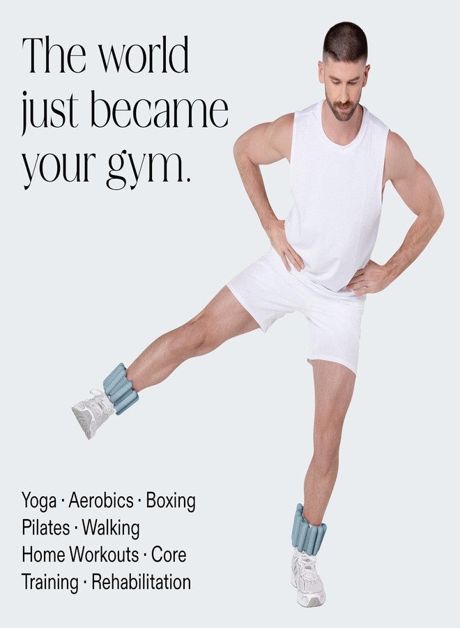 بالا أوزان بالا بانجلز للمعصم والكاحل للنساء والرجال (بحري) - مجموعة أساور سيليكون قابلة للتعديل بوزن 3 أرطال للتمارين الرياضية، واليوغا، والبيلاتس، وتمارين الكارديو، وتمارين القوة - أوزان قابلة للارتداء لتمارين الذراعين والساقين - Image 3